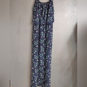She's Cool  Polka Dot Maxi Dress With Flowers  Size XL